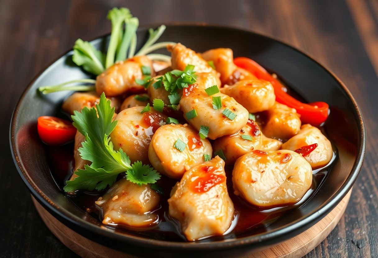Chicken teriyaki with varied ingredients