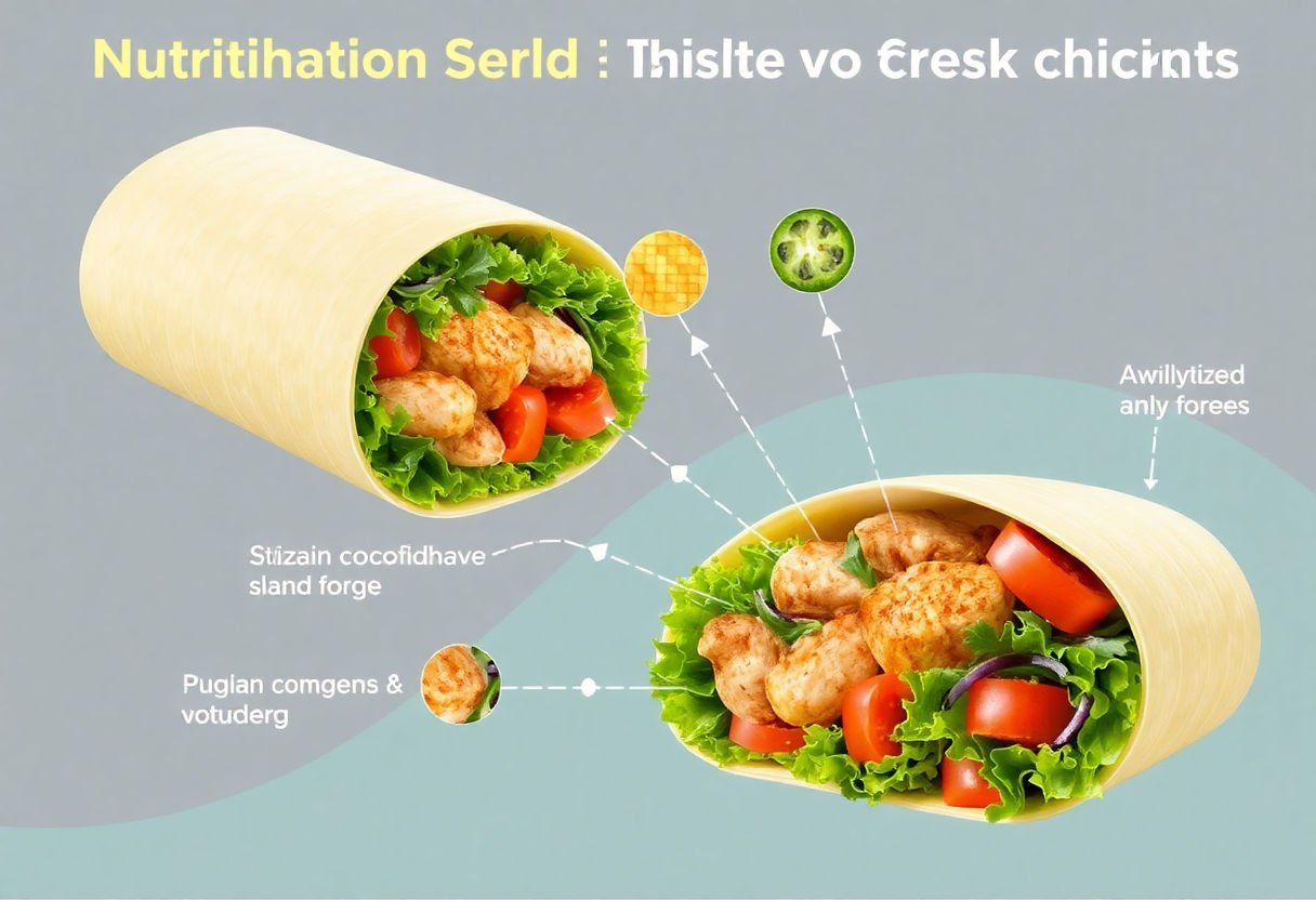 Diagram of nutritional benefits of chicken wraps