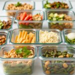 Image of prepared meals in containers ready for the week.