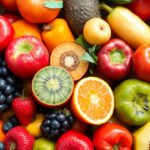 A variety of colorful fruits ready for juicing