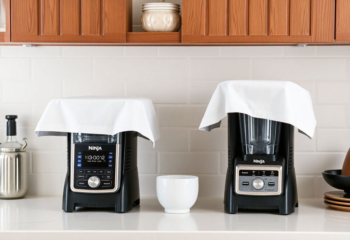 Cover tops on Ninja appliances showcasing their functionality.