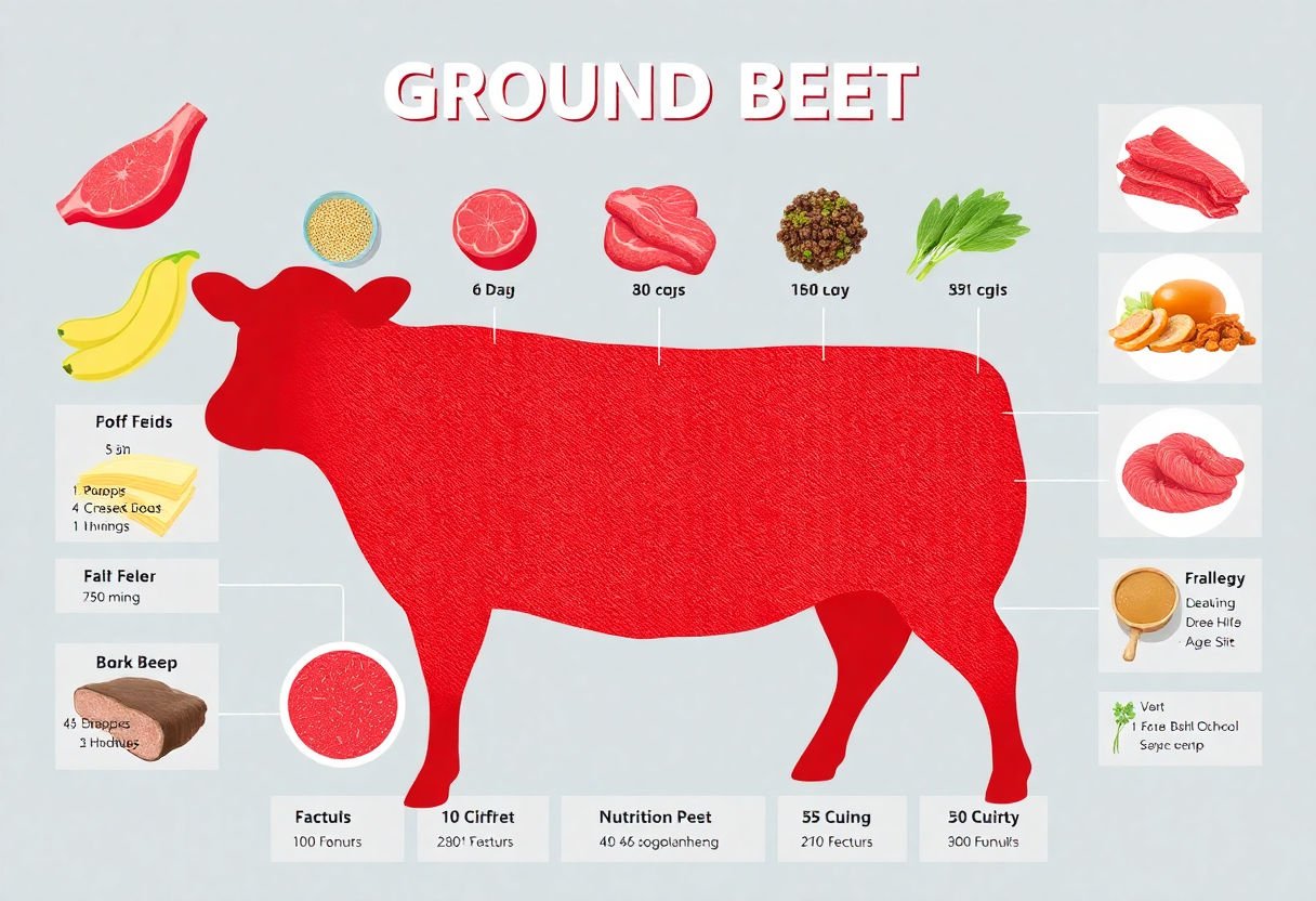 Nutritional chart depicting ground beef benefits.