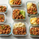 A variety of meal prep containers filled with delicious ground beef dishes.