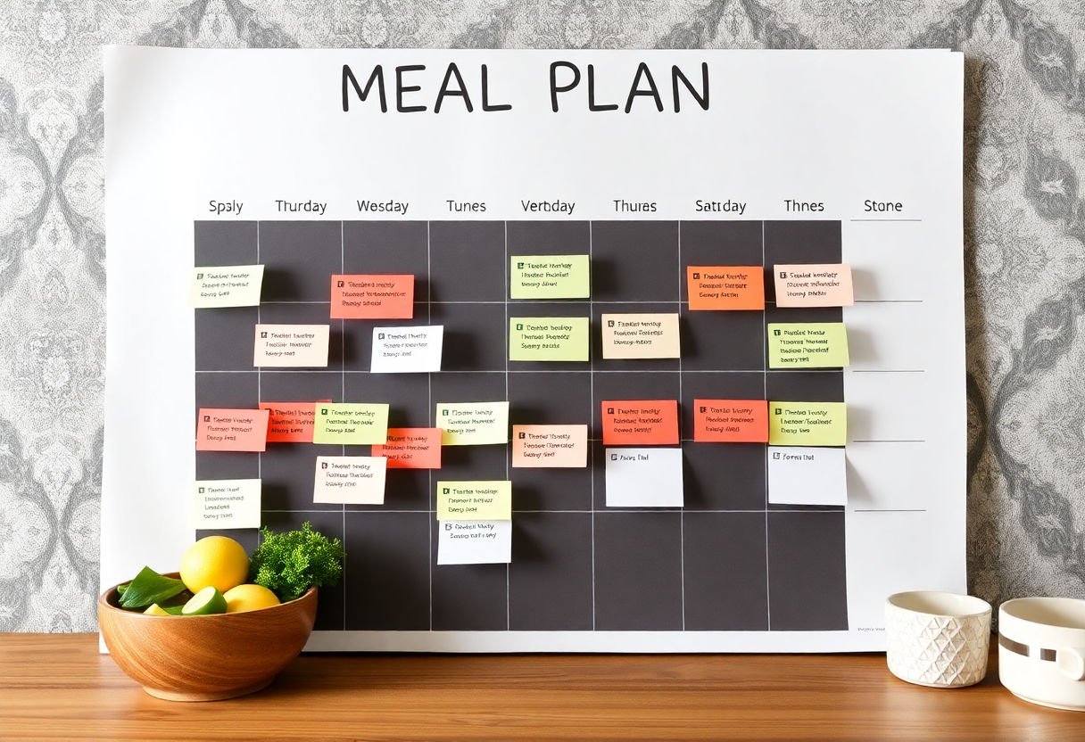 A meal plan calendar.