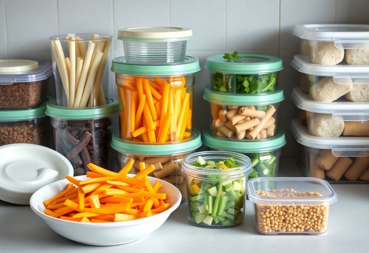 Proper storage containers for meals.