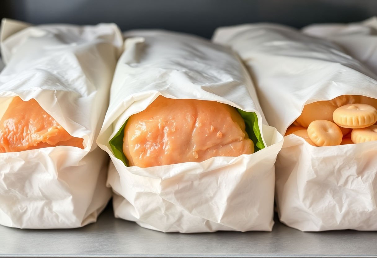 Properly wrapped chicken wraps for storage