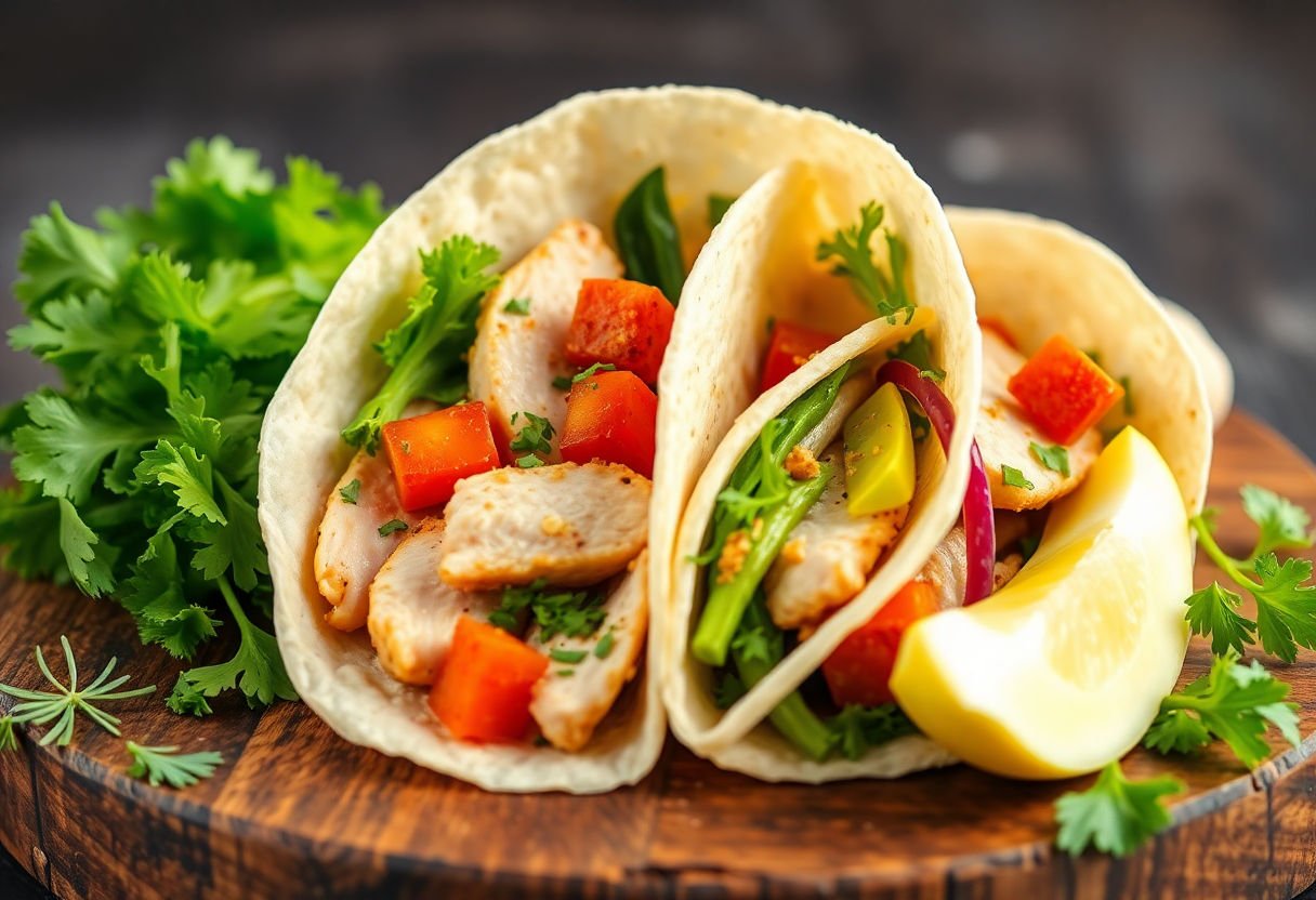 Custom chicken wrap ingredients for different diets