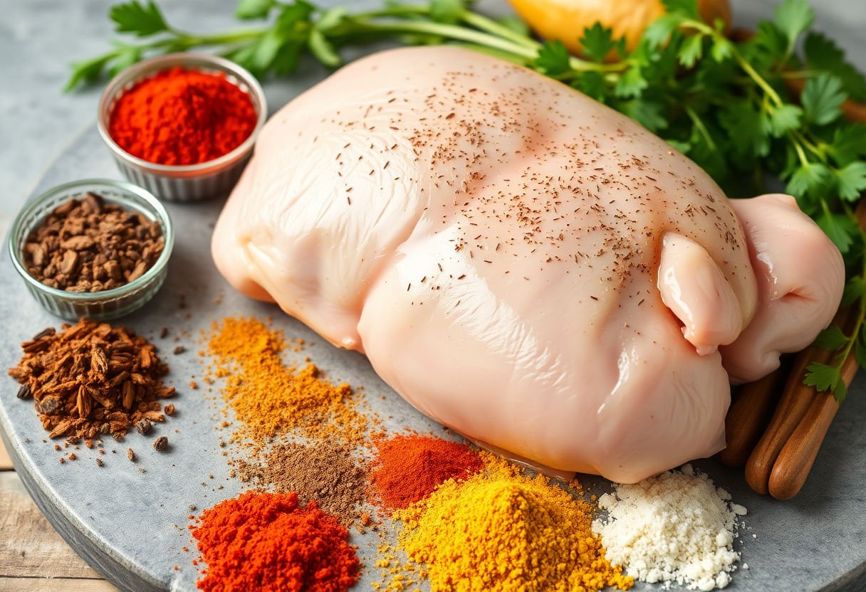 Spices and herbs for chicken