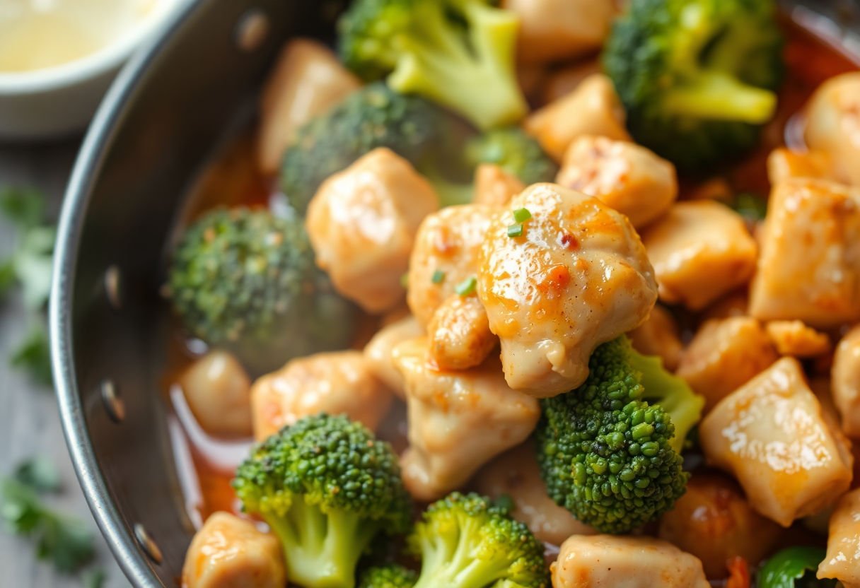 Spicy chicken and broccoli skillet