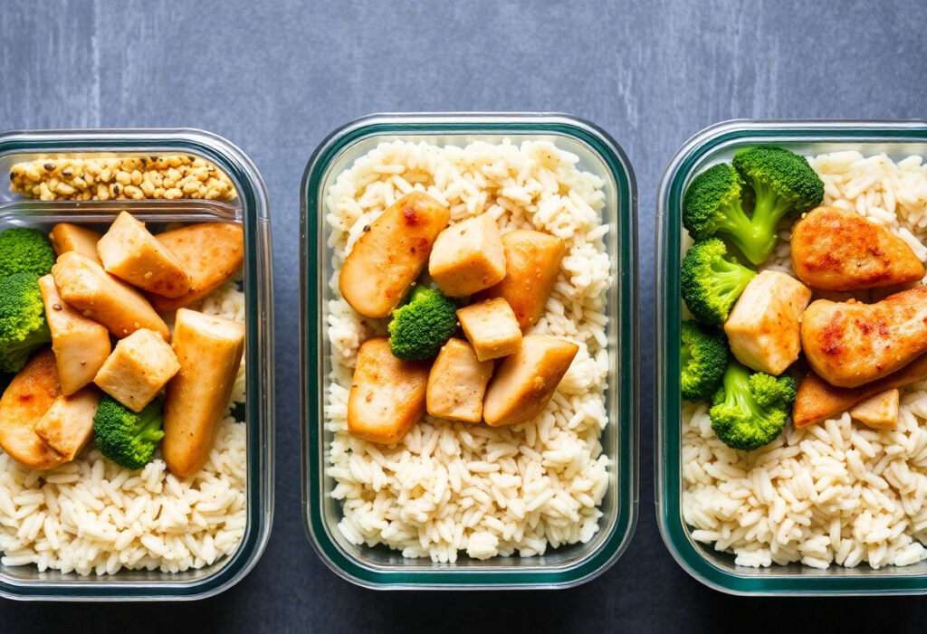 Delicious chicken, broccoli, and rice meal prep ideas in containers