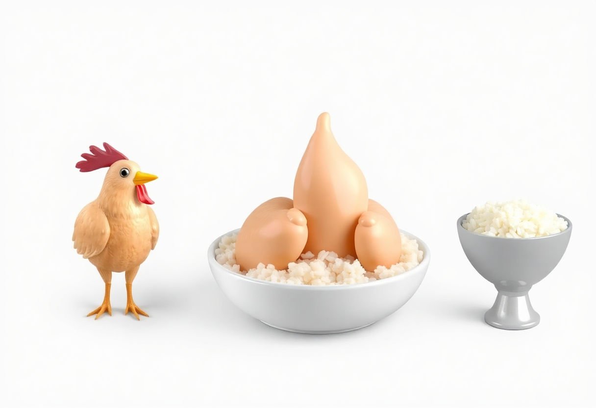 Different types of chicken and rice