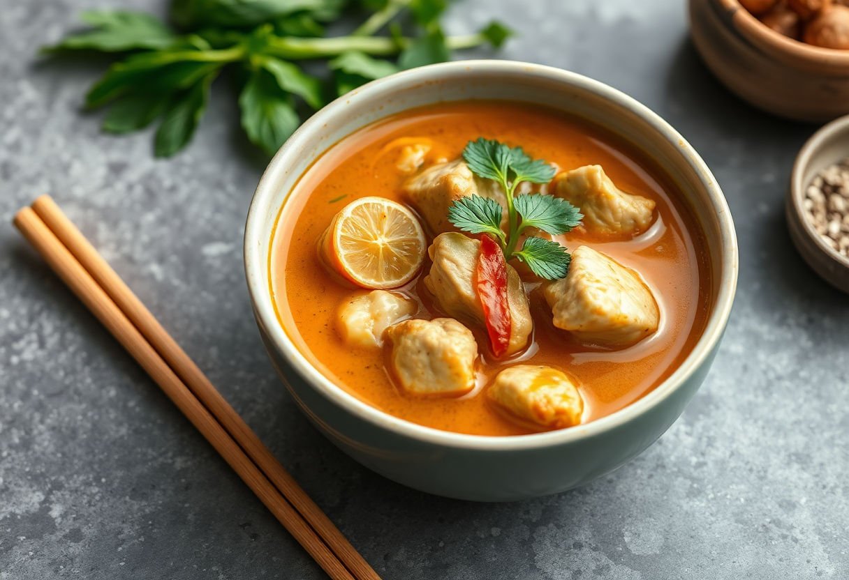 Bowl of Thai chicken curry