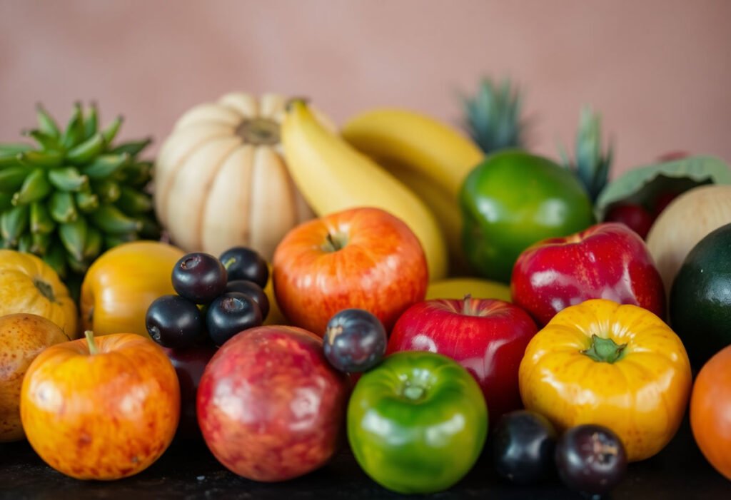 A variety of fresh, colorful juicy fruits displayed on a table.