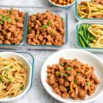 A variety of quick and easy meal prep dishes with ground beef