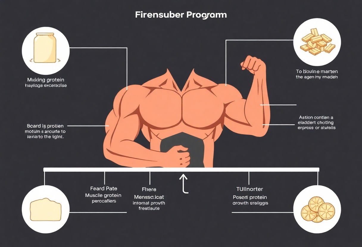 Diagram explaining protein's role in muscle growth