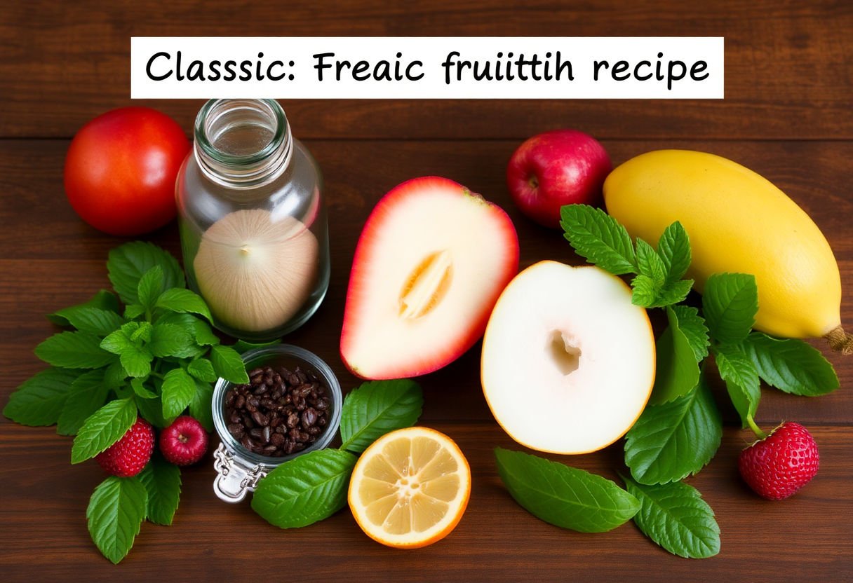 Ingredients for a classic fruit punch recipe