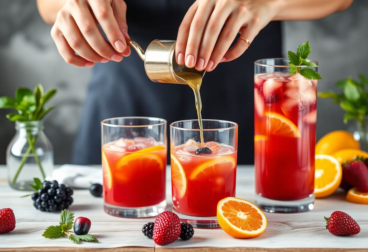 DIY fruit punch juice preparation