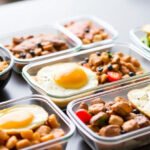 A variety of prepared breakfast dishes perfect for meal prepping.