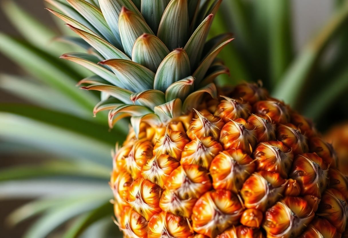 A ripe pineapple selected for juicing