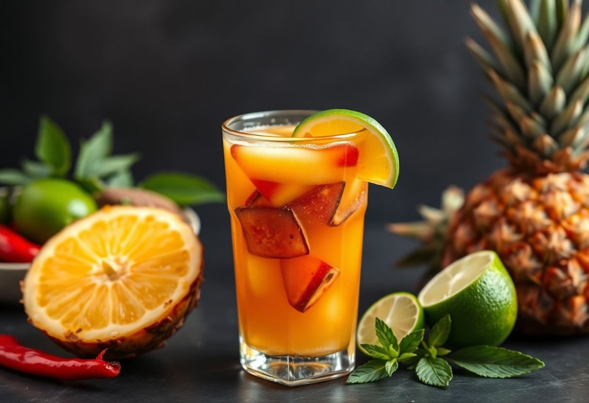 Spicy pineapple and lime juice