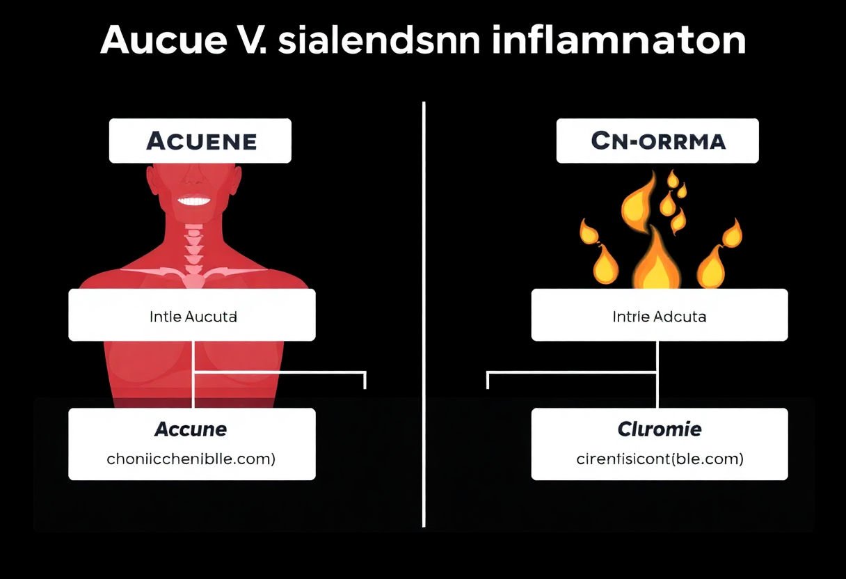 Diagram illustrating acute vs. chronic inflammation.