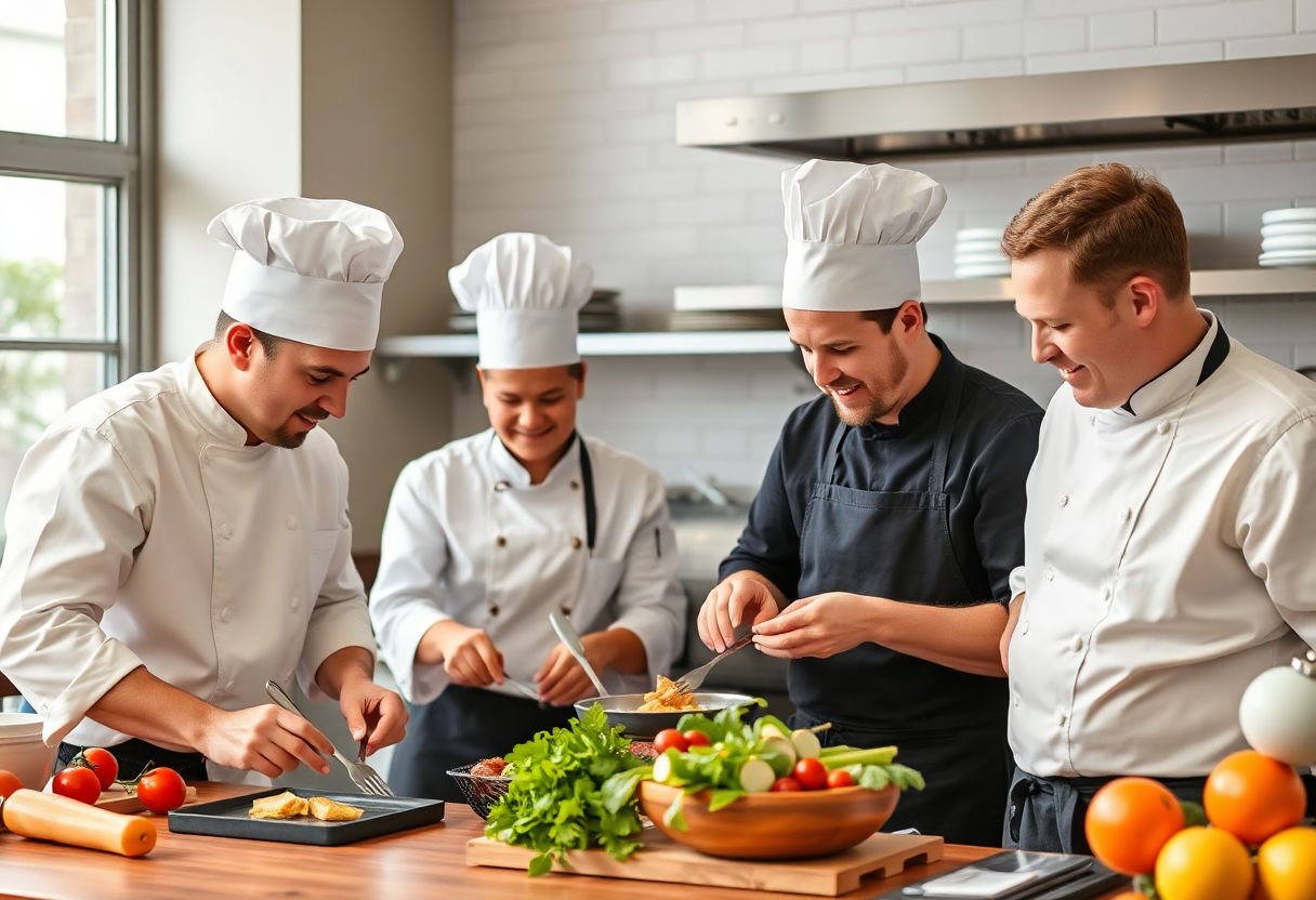 Team of chefs collaborating